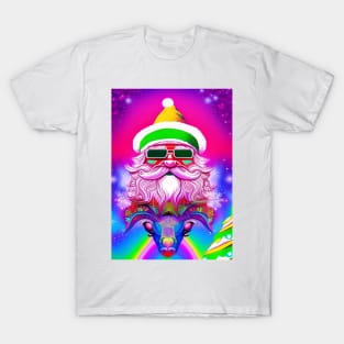 Retro Vintage Pink Santa Clause T-Shirt